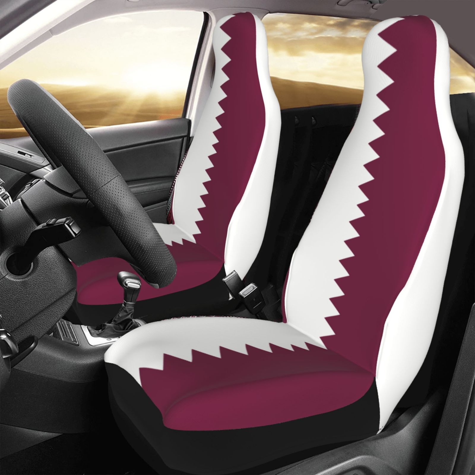 Qatar Flag Printed Patriotic-t - огляд і ціна Car Accessories Qatar