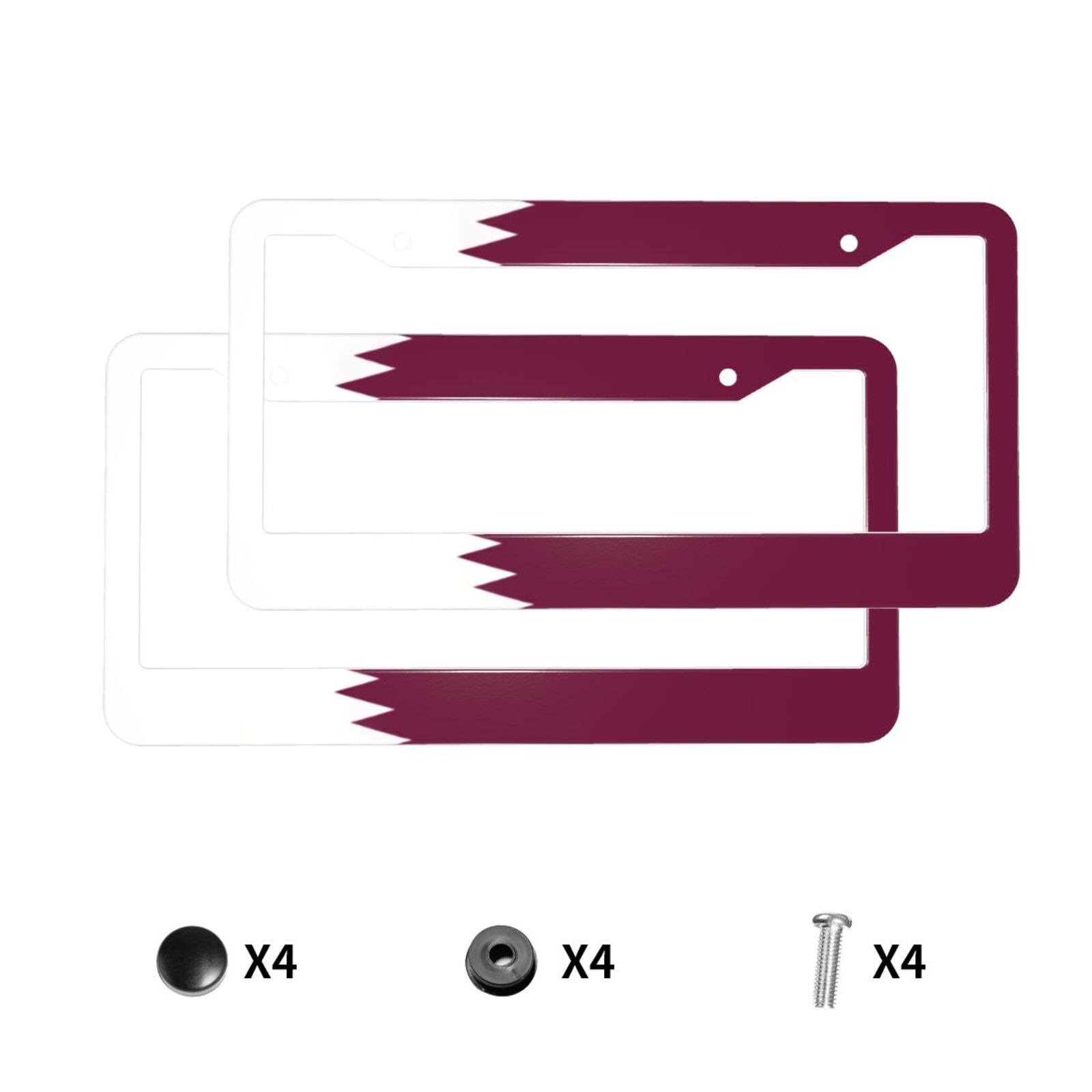 Flag of Qatar Pattern License  - огляд і ціна Car Accessories Qatar