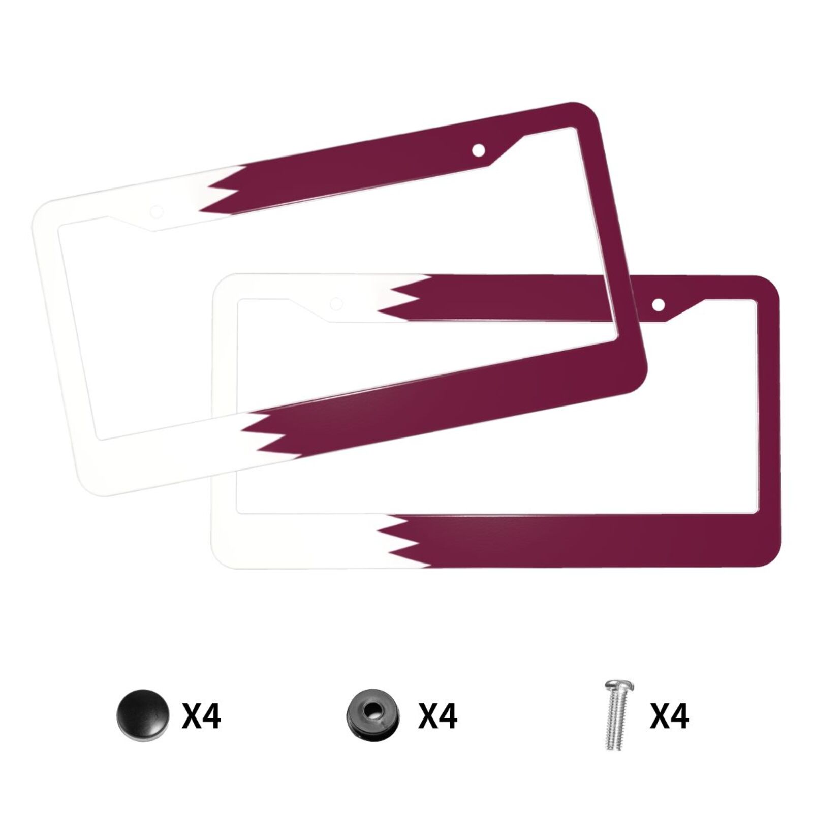 Flag of Qatar Pattern License  - огляд і ціна Car Accessories Qatar